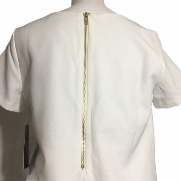 Lulus white shirt sleeve tunic w/ zipper. Sz Small - Picture 4 of 7